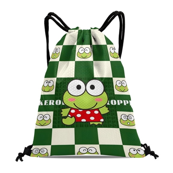 Drawstring Backpack for The Frog of Keroppi Drawstring Pocket Adults Women Men Party Favor Bags Sports for Gym Travel Swimming Hiking Camping Tote Bag 11.8 15.7 in