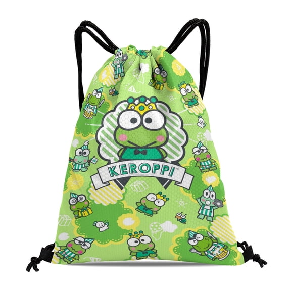 Drawstring Backpack for The Frog of Keroppi Sackpack Adults Women Men Party Favor Bags Sports for Gym Travel Swimming Hiking Camping Tote Bag 11.8  15.7 in