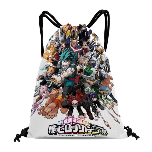 Drawstring Backpack for My Hero Academia Drawstring Bags Adults Women Men Party Favor Bags Sports for Gym Travel Swimming Hiking Camping Tote Bag 11.8 15.7 in