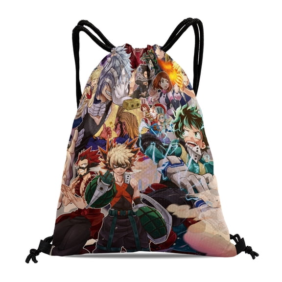 Drawstring Backpack for My Hero Academia Sackpack Adults Women Men Party Favor Bags Sports for Gym Travel Swimming Hiking Camping Tote Bag 11.8 15.7 in