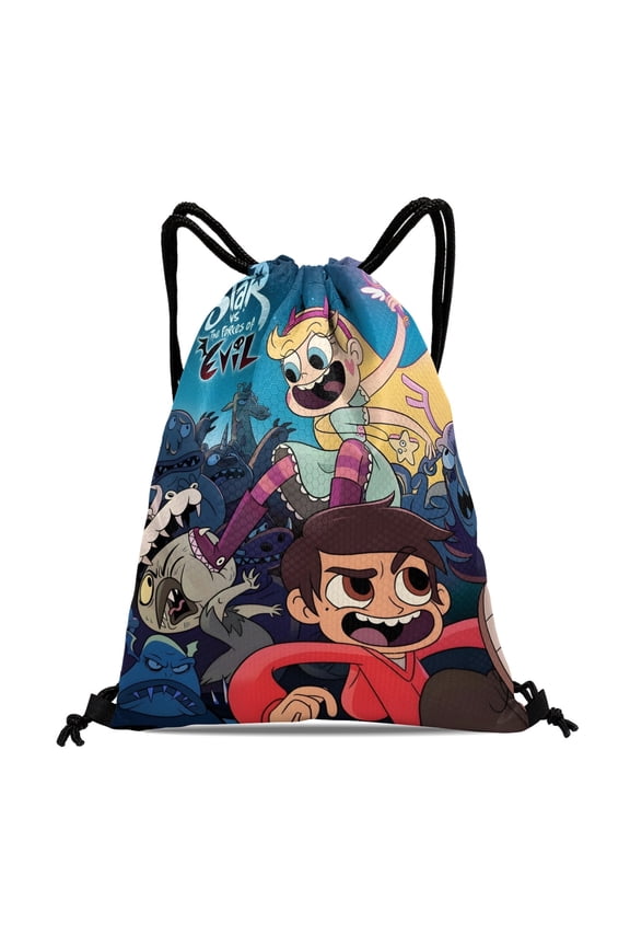 Drawstring Backpack for Star vs. the Forces of Evil Sackpack Adults Women Men Party Favor Bags Sports for Gym Travel Swimming Hiking Camping Tote Bag 11.8 15.7 in