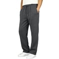 thumbnail image 1 of Kids Drawstring Elastic Waist Straight Wide Leg Sweatpants, Open Hem Patch Pocket Loose Casual Trousers for Boys Girls Daily Shopping Outdoor Play(Grey1,9-10 Years), 1 of 8