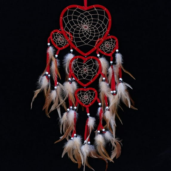 Kids Dream Catcher Heart Feather Bead Ornament Wall Hanging Decor