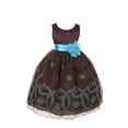 thumbnail image 1 of Kids Dream Champagne Floral Embroidered Flower Girl Dress Girls 2T-12 (6, Chocolate), 1 of 1