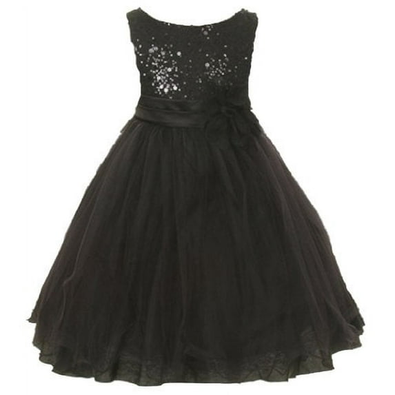 Kids Dream Girls Black Tulle Party Dress with Sparkles 5/6