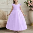 thumbnail image 1 of Kids Dress Girls Short Sleeves Light Purple Girls Fall Dress Girls Formal Dresses Girls Dresses Size 7-8 Years, 1 of 5