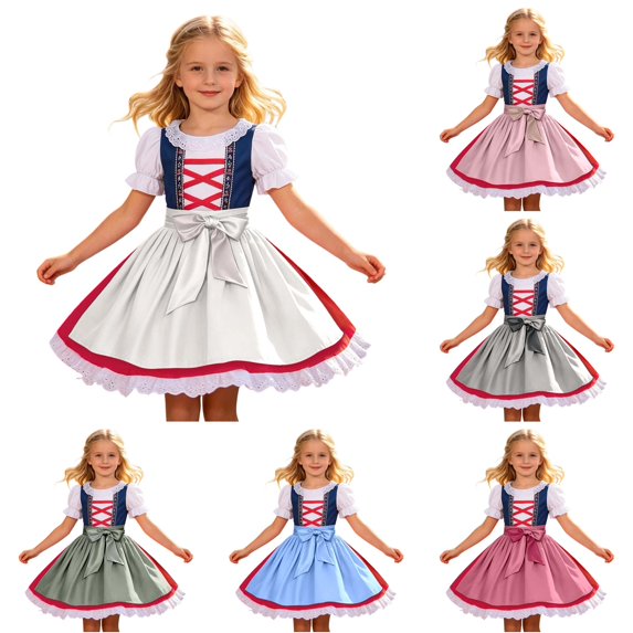 Kids Dress Short Sleeve Graceful Solid Delightful Modern Playful for Party Modern Special Airy Breathable Skirt