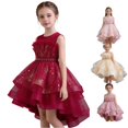 thumbnail image 1 of Kids Dress Sleeveless Formal Gown Stylish Charming Sweet for Pageant Gentle Fancy Lightweight Dress Set, 1 of 5