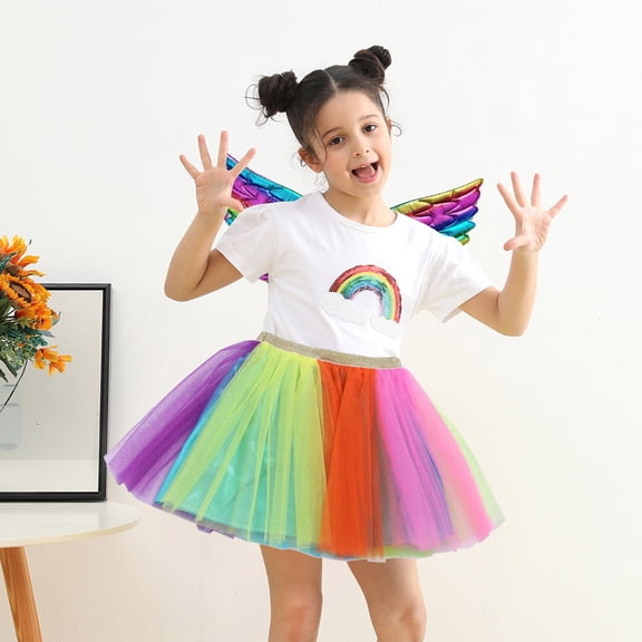 Kids Dress up Orange Skirt Girl Skirts Puffy Tutu Ballet Dress for Girls 9-11 Years Mardi Gras Suits Girl