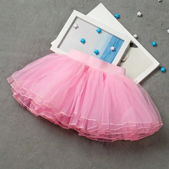 Kids Dress up Pink Skirt Crinoline Underskirt for Girls Kids Birthday Princess Party Ballet Dress for Girls 3-4 Years Mardi Gras Outfit for Girl