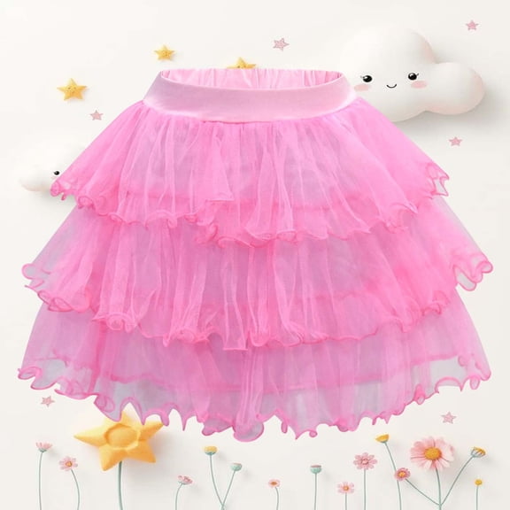 Kids Dress up Pink Skirt Girl Skirts Fashion Casual Skirts 6-7 Years Birthday Girl Outfit Mardi Gras for Girl