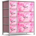thumbnail image 1 of Kids Dresser with 7 Drawers - Storage Chest Organizer Unit with Steel Frame, Wood Top & Handles, Tie-dye Fabric Bins for Clothes - Wide Furniture for Bedroom Hallway Kids Room Nursery & Closet, 1 of 7