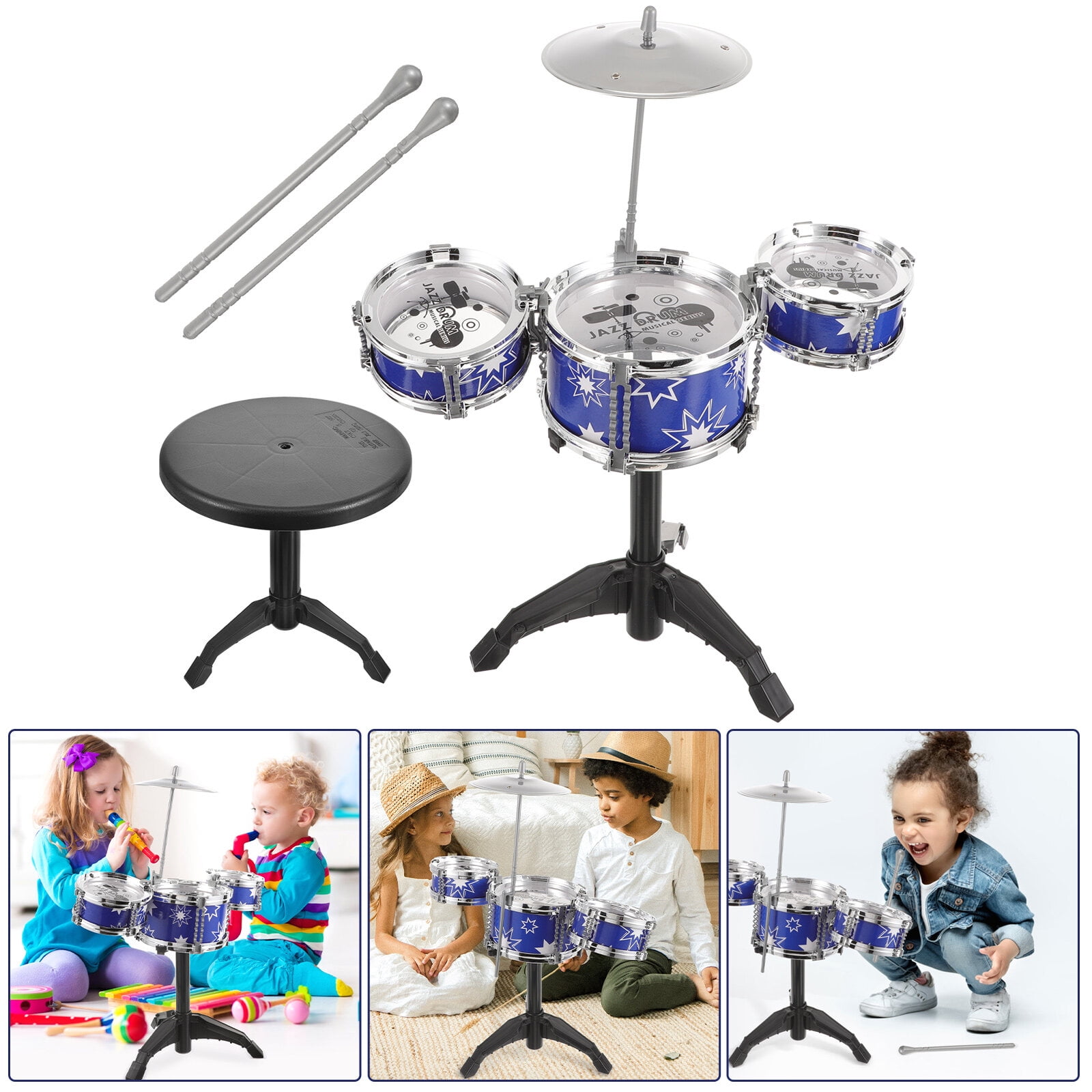 Kids Drum Set for Toddlers, Musical Gifts Toys for 38 Years Old Boys