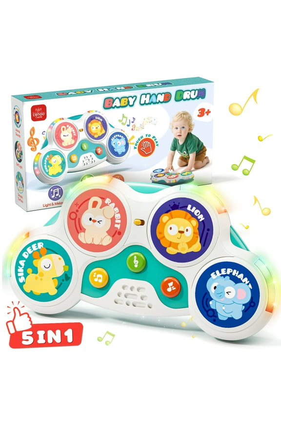 Kids Drum Set for Toddlers 1-3, Drum Set Toys for 1 2 3 Year Old Musical Toys, Animal Montessori Toys for 1 Year Old, Learning Educational Developmental Baby Toys 12-18 Mouth