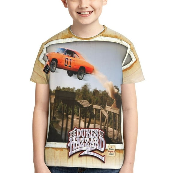 Kids Dukes Haz-zard TShirt Graphic Cartoon Tee Shirts Short Sleeve Summer Tops For Boys Girls Youth