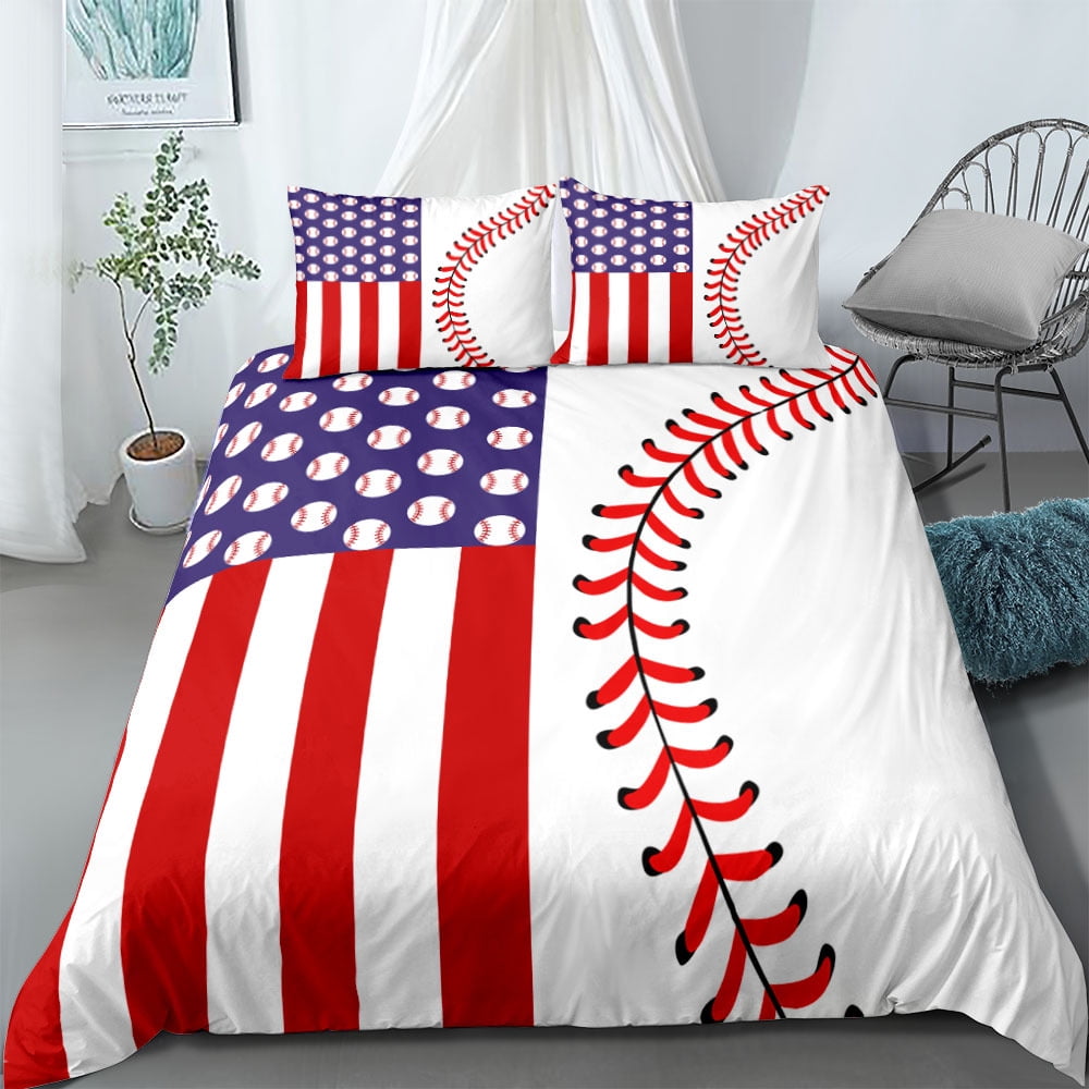 Kids Duvet Cover Set for Boys Girls Teens Sports Themed Bedding Set