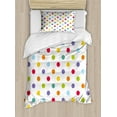 thumbnail image 1 of Kids Duvet Cover Set Twin Size, Vintage Polka Dots in Pastel Colors on Blank Background Cheerful Design Illustration, Decorative 2 Piece Bedding Set with 1 Pillow Sham, Multicolor, by Ambesonne, 1 of 3
