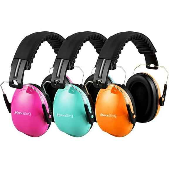 Kids Ear Protection Earmuffs Safety Hearing Protection Headphones Noise Reduction for Autism Sensory Kids Chirldren (Mint & Pink & Orange)