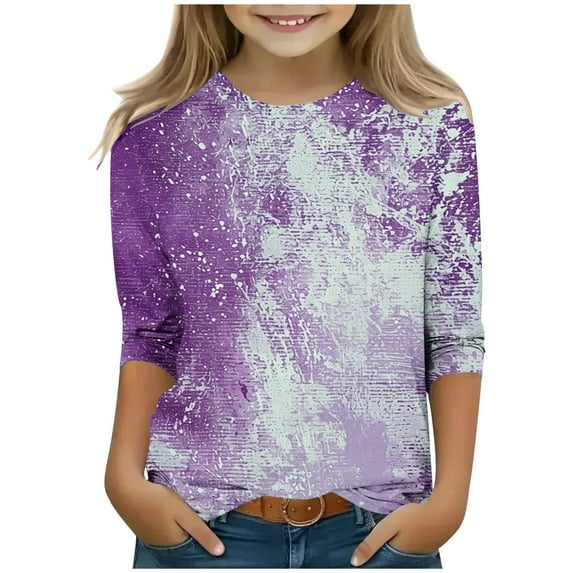 Kids Easter 3/4 Sleeve Shirt Shirts for Girl Teen Girls Clothing Girls T Shirt Crewneck White Tees for Boys Girls Light Blue Shirt