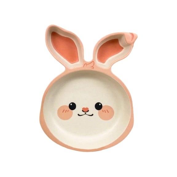 Kids Easter Bunny Divided Plate – 3-Compartment Snack Tray for Weaning & Meals – Cute Melamine Feeding Plate, Solid Food & Everyday Use