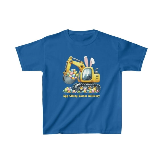 Kids Easter Egg Cavator T-shirt, Excavator Shirt, Childrens Graphic Tee