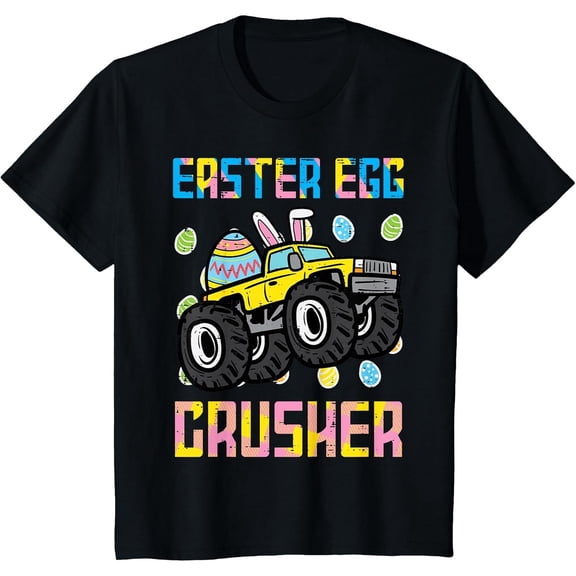 Kids Easter Eggs Crusher Monster Truck Boys T-Shirt, T-Shirt for Kids Youth, 180gsm, 100% Cotton