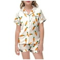 thumbnail image 1 of Kids Easter Pajamas Clearance Graphic Printed Crewneck Long Sleeve 2 Piece Sleepwear Trendy Toddler Kids Girls Boys Sleepwear,White,6-7 Years, 1 of 4