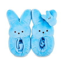 Kids Easter Peeps Plush Bunny Blue Slippers (One Size Fits Most)