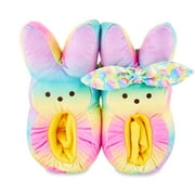 Kids Easter Peeps Plush Bunny Rainbow Slippers (One Size Fits Most)