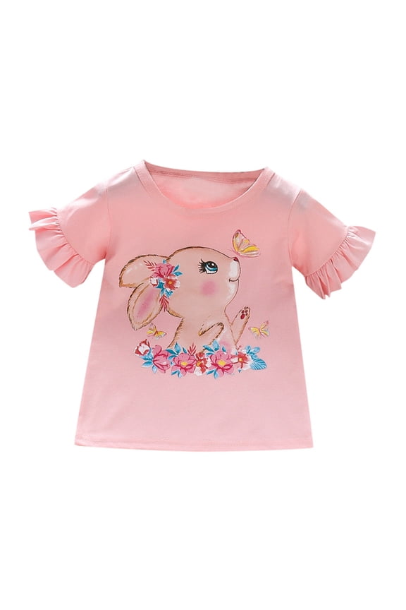 Kids Easter Shirt Boys Girls Eggs Tractor Dinosaur Graphic T-Shirt Toddler Easter Bunny Short Sleeve Tees Top Baby Boy Easter Outfit