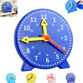 Kids Educational Learning Clock with Movable Hands, 12/24 Hour Time Teaching Clock Toy for Preschool Early Time Cognition, Classroom Home Learning Aid for Children