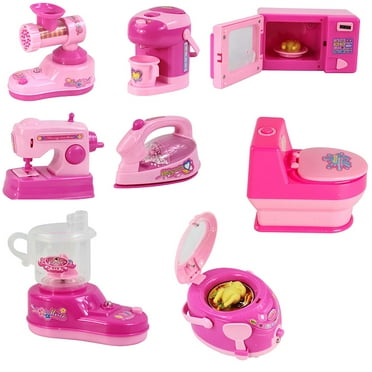 Kids Educational Simulation Mini Home Appliances with Light Pretend Play Toy