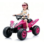Kids Electric Car for 3-6 Years, Dual Motor 12V4.5AH Battery Powered Ride On Toy with Bluetooth Music, LED Lights, 2 Speed Modes, Forward/Backward - Blue/Pink, Toddler First Car Gift