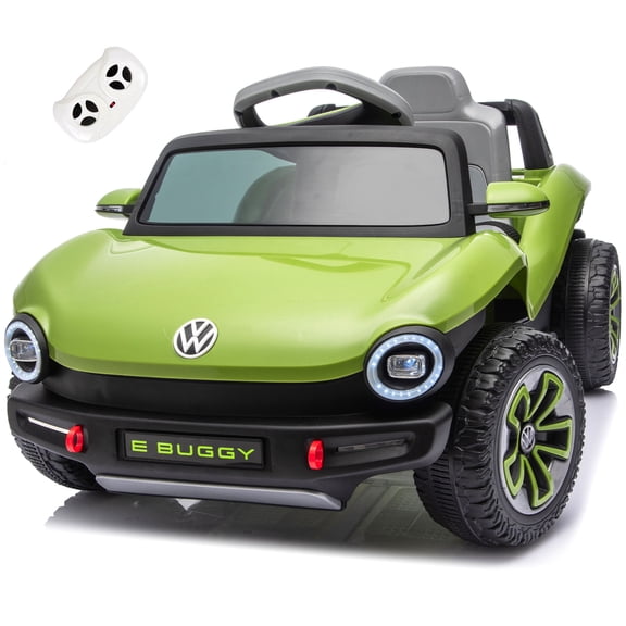 COCLUB 12V Battery Powered Cars for Kids, Licensed Volkswagen Beetle Ride on Toys W/Parental Remote, 4-Wheel Suspension, LED Lights, Bluetooth, Music, Carros Eléctricos Para Niños Green