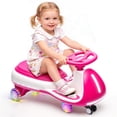 thumbnail image 1 of iRerts 12V Electric Wiggle Car with Pedal, Ride on Toy 2 in 1 Swing Car, Ride on Wiggle Car with Flashing PU Wheels, Bluetooth Music, 5MPH Max Speed, Kids Car for Boys Girls Ages 3-8 Gifts, Rose Red, 1 of 10