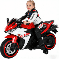 Kids Electric Motorcycle Ride On Toys for 3- 8 Years, Kids Motorcycle with Manual Throttle, Extra Long Seat, Max Load 99Lbs