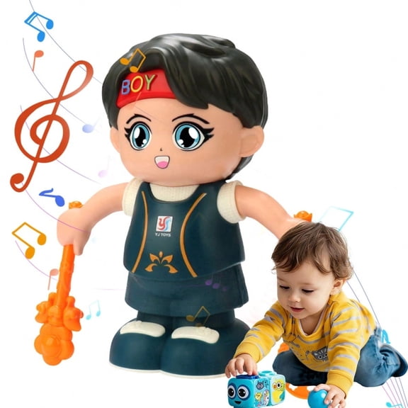 Kids Acrobatic Boy Toy with Spinning Cane, Dancing Circus Performer with Lights & Music, Funny Tumbling Figure Gift for Toddlers Boys Girls Age 2+