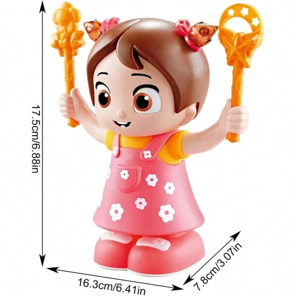 Kids Musical Circus Acrobat Toy - Dancing Girl with Spinning Cane, Flashing Lights & Sound, Fun Tumbling Figure for Toddlers Age 2+