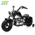 thumbnail image 1 of Kids Electric Dirt Bike 36V Ride On Motorcycle for Teens, 350W Brushless Motor, 16.5 MPH, LED Headlights, Music, Spring Suspension, Training Wheels Included, Black, 1 of 7