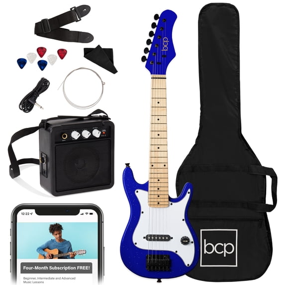 Best Choice Products Walmart Exclusive 30in Kids Electric Guitar Beginner Starter Kit w/ 5W Amplifier, Strap, Case - Walmart Blue