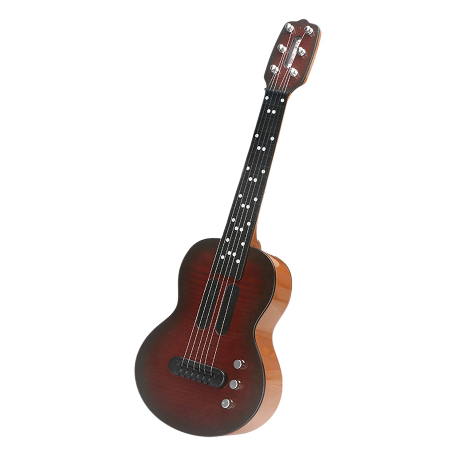 Kids Electric Guitar Toy Simulation Ukulele with Touch Sensitive Strings Adjustable Tuning Pegs Educational Musical Instrument for Children(Black)