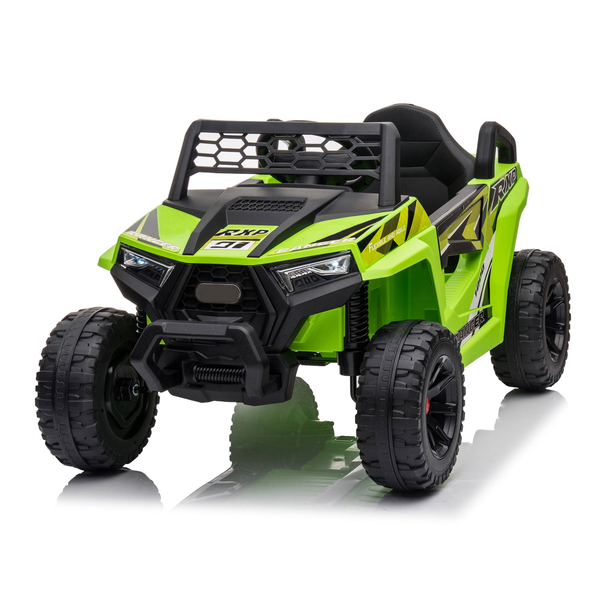 Green 12V Kids Electric Dune Buggy with LED Lights