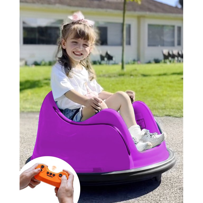 BABY  SAKEE Kids Electric Ride On 12V Bumper Car, 2-Speeds, LED