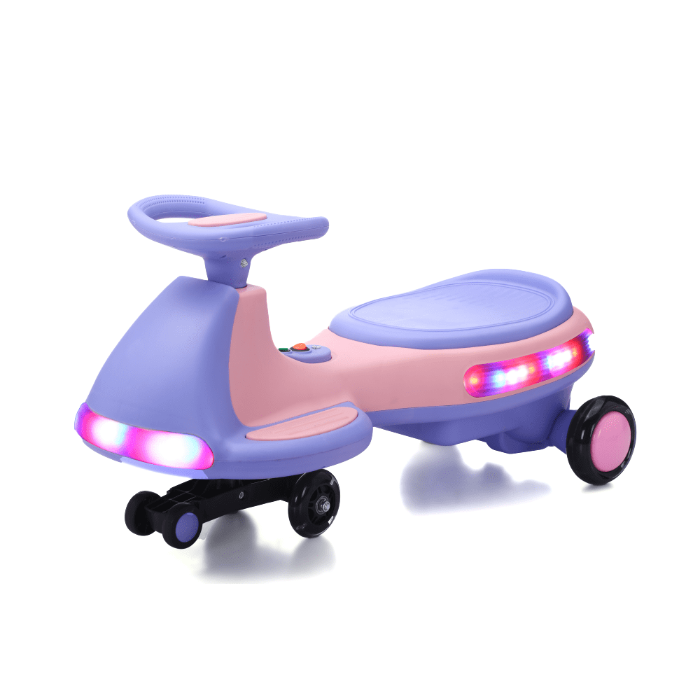 Kids Electric Ride On Car 12V Electric Wiggle Car, LED Lights, Music,Anti-Rollover for Boys and Girls Ages 3+ Indoor/Outdoor