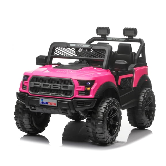 Kids Electric Ride On car, 12V 2 Motors Off Road Toy Car with 2.4G Remote Control, LED Lights, Music Player, Swing Function, 4 Wheel Shock Absorption for 3-8 Year Old Boys Girls