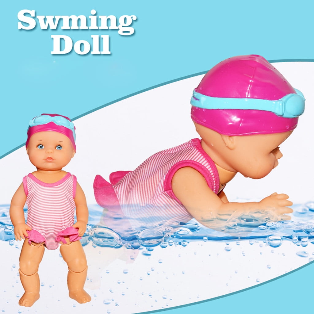 Kids Electric Swimming Doll Toy, Waterproof Movable Joints Water Play Toy, Interactive Swim Doll for Baby Toddler Pool Beach Bathtub Bathing Time