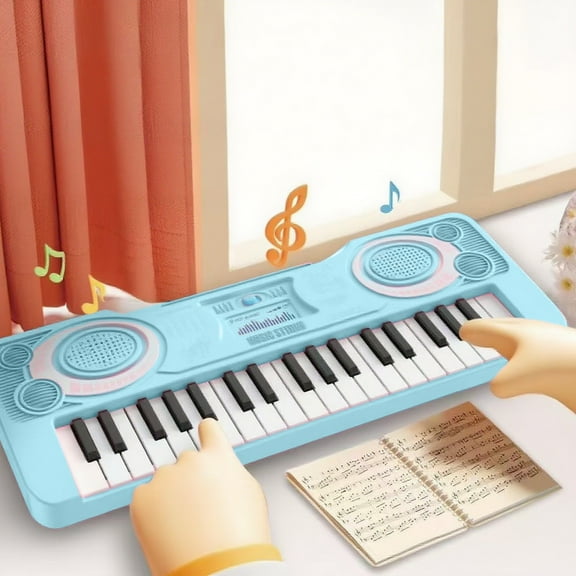 Kids Electronic Keyboard - 37 Key Multi-Function Beginner Organ Toy, Small Piano for Children with Microphone, Learning Musical Instrument for Girls Boys, Portable Toy Piano with Songs