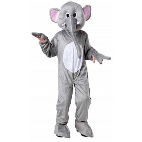 Kids Elephant Mascot Jumpsuit & Head Mask, Gray - Toddler 4