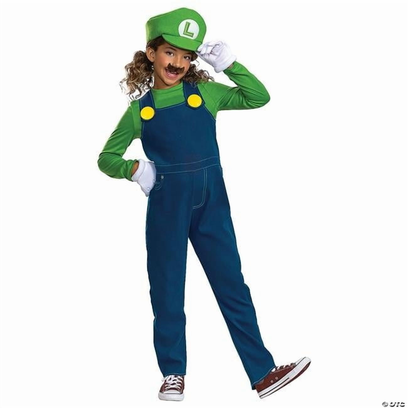 Kids Elevated Mario Bros. Luigi Costume - Large 10-12