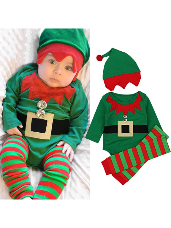 Kids Elf Hat Set Christmas Suit for Boys Christmas Suits 18-24 Months